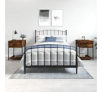 FUDUGEHMIOFWFJJ Comodini 2 pz Rovere Fumo 44x45x58 cm in Legno Multistrato, Nightstands with Storage, Bedroom Furniture with Adjustable Feet and Metal Frame for Modern Home Decor