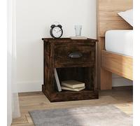 FUDUGEHMIOFWFJJ Comodini 2 pz Rovere Fumo Nightstand Set with Drawer and Open Shelf, Engineered Wood Bedside Tables 39x39x47.5 cm for Bedroom Living Room Home Decor Storage Furniture