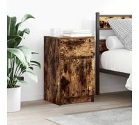 FUDUGEHMIOFWFJJ Comodini 2 pz Rovere Fumo Nightstands with Drawer, Bedroom Furniture 39x35x65 cm Multilayer Wood, Modern Side Table with Storage for Living Room, Bedside Cabinet
