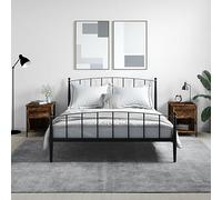 FUDUGEHMIOFWFJJ Comodini 2 pz Rovere Fumo Nightstands with Storage Shelves, 40x42x50 cm Engineered Wood Bedside Tables for Bedroom Living Room, Adjustable Feet Modern End Tables