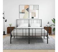FUDUGEHMIOFWFJJ Comodini 2 pz Rovere Marrone 40x35x47,5 cm in Legno Multistrato Modern Nightstands with Drawers and Metal Legs for Bedroom Living Room Storage Solution