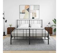 FUDUGEHMIOFWFJJ Comodini 2 pz Rovere Marrone 40x35x47,5 cm in Legno Multistrato with Metal Legs, Modern Bedroom Nightstands with Drawers Storage, Engineered Wood Brown Oak Finish