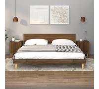 FUDUGEHMIOFWFJJ Comodini 2 pz Rovere Marrone in Legno Multistrato, Nightstand with Door Storage, Modern Bedroom Furniture, Brown Wood End Tables for Living Room, Bedside Table with Stable Surface