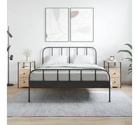 FUDUGEHMIOFWFJJ Comodini 2 pz Rovere Sonoma Bedside Tables with Storage, 30x60x60 cm Engineered Wood Nightstands for Bedroom Living Room, Adjustable Feet Modern Design