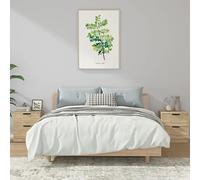 FUDUGEHMIOFWFJJ Comodini 2 pz Rovere Sonoma in Legno Multistrato, Nightstand with 2 Drawers, Bedroom Furniture, Modern Design, Stable Top for Decor, Easy Assembly, Wall Mount Included