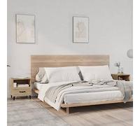 FUDUGEHMIOFWFJJ Comodini 2 pz Rovere Sonoma in Legno Multistrato, Nightstand with Drawer and Shelf, Modern Bedroom Furniture, Multilayer Wood Side Table for Living Room and Bedroom Storage