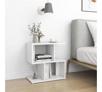 FUDUGEHMIOFWFJJ Comodini 2pz Bianchi 50x30x51,5 cm Legno Multistrato Nightstands with Open Shelves for Bedroom Living Room, Modern White End Tables with Storage Space for Books Decor