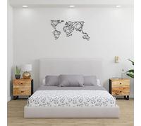 FUDUGEHMIOFWFJJ Comodini 2pz Legno Massello di Mango 40x33x46 cm Industrial Style Nightstands with Black Metal Frame, Spacious Storage for Bedroom Living Room