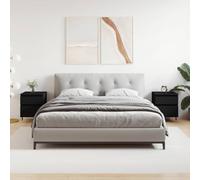 FUDUGEHMIOFWFJJ Comodini 2pz Neri 40x35x50 cm in Legno Multistrato, Modern Nightstands with Storage Drawer, Bedroom Furniture Set for Bedside Organization, Compact Size for Small Spaces