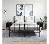 FUDUGEHMIOFWFJJ Comodini 2pz Neri 40x35x50 cm in Legno Multistrato, Modern Nightstands with Storage Shelves, Bedroom Furniture Set of 2, Elegant Design for Bedside Organization
