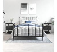 FUDUGEHMIOFWFJJ Comodini 2pz Neri 40x42x56 cm in Legno Multistrato, Nightstands with Storage, Bedroom Furniture Set, Modern Side Tables with Adjustable Feet for Living Room and Bedroom
