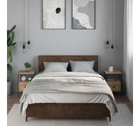 FUDUGEHMIOFWFJJ Comodini 2pz Rovere Artigianale 34x36x50cm in Legno Multistrato, Nightstand with Storage Shelf, Bedroom Furniture, Compact Design, Adjustable Feet, Wall Mount Safety