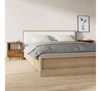 FUDUGEHMIOFWFJJ Comodini 2pz Rovere Fumo 40x35x50 cm Nightstand Set with Drawer, Engineered Wood Bedside Table with Storage for Bedroom, Modern End Table with Wood Legs