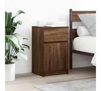 FUDUGEHMIOFWFJJ Comodini 2pz Rovere Marrone 39x35x65 cm in Legno Multistrato, Nightstand with Drawer, Modern Bedroom Furniture, Stable Multilayer Wood, Easy Assembly, Wall Mount Required
