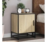 FUDUGEHMIOFWFJJ Comodini 2pz Rovere Sonoma Nightstand with Storage, 40x31x50cm Bedside Table with Door Shelf, Multifunctional End Table for Bedroom Living Room, Durable Particle Board Metal Frame
