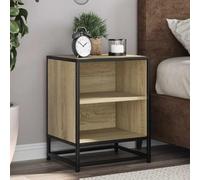 FUDUGEHMIOFWFJJ Comodini 2pz Rovere Sonoma Nightstand with Storage Shelf, Modern Bedside Table with Metal Frame, 40x31x50cm Multilayer Wood for Bedroom Living Room