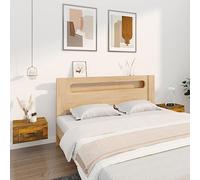 FUDUGEHMIOFWFJJ Comodini a Muro 2 Pezzi Rovere Fumo 50x36x25 cm, Nightstand Wall Mounted with Storage Shelf, Modern Bedroom Furniture with Strong Tabletop for Decor Display