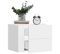FUDUGEHMIOFWFJJ Comodini a Muro 2 pz Bianchi 45x30x35 cm Wall Mounted Nightstands with Drawers, Modern Bedroom Furniture, Space Saving Storage Cabinet for Living Room Bedside