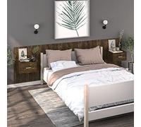 FUDUGEHMIOFWFJJ Comodini a Muro 2 pz Rovere Fumo Wall Mounted Nightstands Space Saving Bedroom Furniture Multifunctional Storage Cabinet with Easy Clean Surface