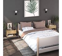 FUDUGEHMIOFWFJJ Comodini a Muro 2 pz Rovere Sonoma - Wall Mounted Nightstands with Storage Shelves, Space Saving Bedside Tables, Floating Furniture for Bedroom and Living Room