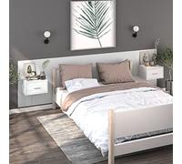 FUDUGEHMIOFWFJJ Comodini a Parete 2 pz Bianchi Wall Mounted Nightstands Floating Bedside Tables with Drawers Space Saving Storage Cabinet for Bedroom Living Room