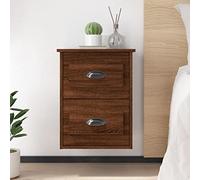 FUDUGEHMIOFWFJJ Comodini a Parete 2 pz Rovere Marrone 41,5x36x53 cm Wall Mounted Nightstands with 2 Drawers, Bedroom Storage Solution, Space Saving Furniture for Small Spaces, Brown Oak Finish