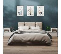 FUDUGEHMIOFWFJJ Comodini Bianchi 2 pz 60x34x51 cm in Legno Massello di Pino, Nightstands with Drawer and Shelf, Bedroom Furniture, Rustic Pine Wood Side Tables for Living Room and Bedroom