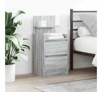FUDUGEHMIOFWFJJ Comodini con 2 Cassetti Grigio Sonoma 38x34x80 cm Nightstand with Drawers Bedroom Furniture Modern Design Storage Organizer Durable Material