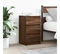 FUDUGEHMIOFWFJJ Comodini con 3 Cassetti 2 pz Rovere Marrone 39x35x65 cm, Nightstand with Drawers, Bedroom Furniture, Modern Design, Storage Organizer, Durable Wood Material, Easy Assembly