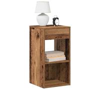 FUDUGEHMIOFWFJJ Comodini con Cassetto 2 pz Legno Antico 35x34x66,5 cm Nightstand Bedside Table with Drawer Storage Organizer for Bedroom Modern Furniture