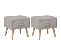 FUDUGEHMIOFWFJJ Comodini Grigi 2 pz Nightstand with Drawer, 40x35x40 cm Fabric Storage End Table, Modern Bedside Organizer with Pine Wood Frame, Gray Side Table for Bedroom Living Room