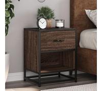 FUDUGEHMIOFWFJJ Comodini Rovere Marrone 2 pz Nightstands with Drawer, Bedroom Furniture Set of 2, 40x31x50 cm Multilayer Wood Side Tables with Storage for Living Room Home Decor