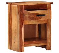 FUDUGEHMIOFWFJJ Comodino 40x30x50 cm in Legno Massello Rustic Bedside Table with Drawer and Shelf for Bedroom Living Room Solid Wood Nightstand Storage Furniture