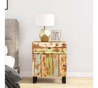 FUDUGEHMIOFWFJJ Comodino 50x33x60cm Industrial Nightstand with Reclaimed Solid Wood, Metal Legs, Drawer Storage for Bedroom Living Room Home Decor