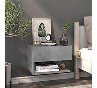 FUDUGEHMIOFWFJJ Comodino a Muro Grigio Cemento Floating Nightstand Wall Mounted Multifunctional Storage Shelf for Bedroom Living Room Space Saving Modern Design