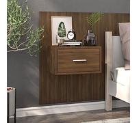 FUDUGEHMIOFWFJJ Comodino a Muro Rovere Marrone Floating Nightstand Wall Mounted Shelf with Storage Space Saving Design for Bedroom Living Room Modern Furniture