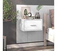 FUDUGEHMIOFWFJJ Comodino a Parete Bianco Floating Nightstand Wall Mounted Bedroom Furniture with Drawers Multifunctional Storage Cabinet Modern Design Space Saving