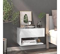 FUDUGEHMIOFWFJJ Comodino a Parete Bianco Floating Nightstand Wall Mounted with Storage Shelf, Multifunctional Space Saving Bedside Table for Living Room Bedroom Modern Design