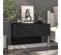 FUDUGEHMIOFWFJJ Comodino a Parete Nero Floating Nightstand Wall Mounted Multifunctional Storage Cabinet with Easy Clean Surface for Bedroom Living Room Space Saving Design