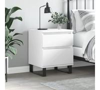FUDUGEHMIOFWFJJ Comodino Bianco 40x35x50 cm in Legno Multistrato Modern Nightstand with Drawer for Bedroom Living Room Storage Furniture Elegant Design
