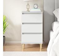FUDUGEHMIOFWFJJ Comodino Bianco 40x35x70 cm in Legno Multistrato, Elegant White Nightstand with Storage Drawer, Modern Bedroom Furniture for Bedside Organization