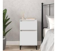 FUDUGEHMIOFWFJJ Comodino Bianco 40x35x70 cm White Nightstand with Storage, Modern Bedside Table for Bedroom, Multilayer Wood End Table with Display Top and Wall Mounting Kit