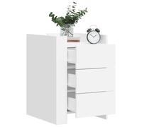 FUDUGEHMIOFWFJJ Comodino Bianco 45x50x65 cm Legno Multistrato Nightstand with 3 Drawers, Bedroom Furniture, Modern Design, Sturdy Composite Wood, Easy Assembly for Bedroom Living Room