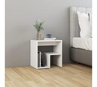 FUDUGEHMIOFWFJJ Comodino Bianco Legno Ingegnerizzato 40x30x40 cm Modern Nightstand with Shelf for Bedroom Living Room Storage Organizer Books Magazines Remote Control