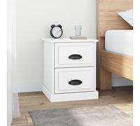 FUDUGEHMIOFWFJJ Comodino Bianco Legno Multistrato 39x39x47,5 cm Nightstand with 2 Drawers, Modern Bedside Table for Bedroom, Living Room End Table, White Engineered Wood Storage Cabinet
