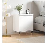 FUDUGEHMIOFWFJJ Comodino Bianco Lucido 40x30x50 cm in Legno Multistrato, Bedside Table with Storage Shelf, Modern Nightstand for Bedroom Living Room, White Glossy Finish