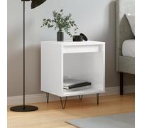 FUDUGEHMIOFWFJJ Comodino Bianco Lucido 40x35x50 cm in Legno Multistrato, Modern Nightstand with Drawer, Bedroom Furniture, Elegant Design, Multifunctional Storage Solution