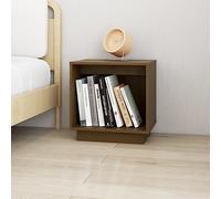 FUDUGEHMIOFWFJJ Comodino Camera da Letto in Legno Massello di Pino Marrone Ambra 40x30x40 cm Mobile Notte Moderno con Cassetto per Camera da Letto e Soggiorno