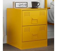 FUDUGEHMIOFWFJJ Comodino Giallo Bedside Table Steel Yellow 34.5x39x44 cm Modern Nightstand with Storage Drawer for Bedroom Living Room Durable Acciaio Furniture