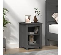 FUDUGEHMIOFWFJJ Comodino Grigio 40x35x55 cm in Legno Massello di Pino - Modern Nightstand with Drawer for Bedroom Furniture, Solid Wood Construction, Compact Size for Small Spaces